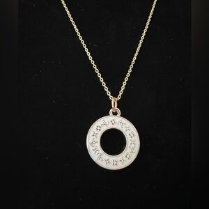 Authentic White and Gold Upcycled LV Donut Necklace